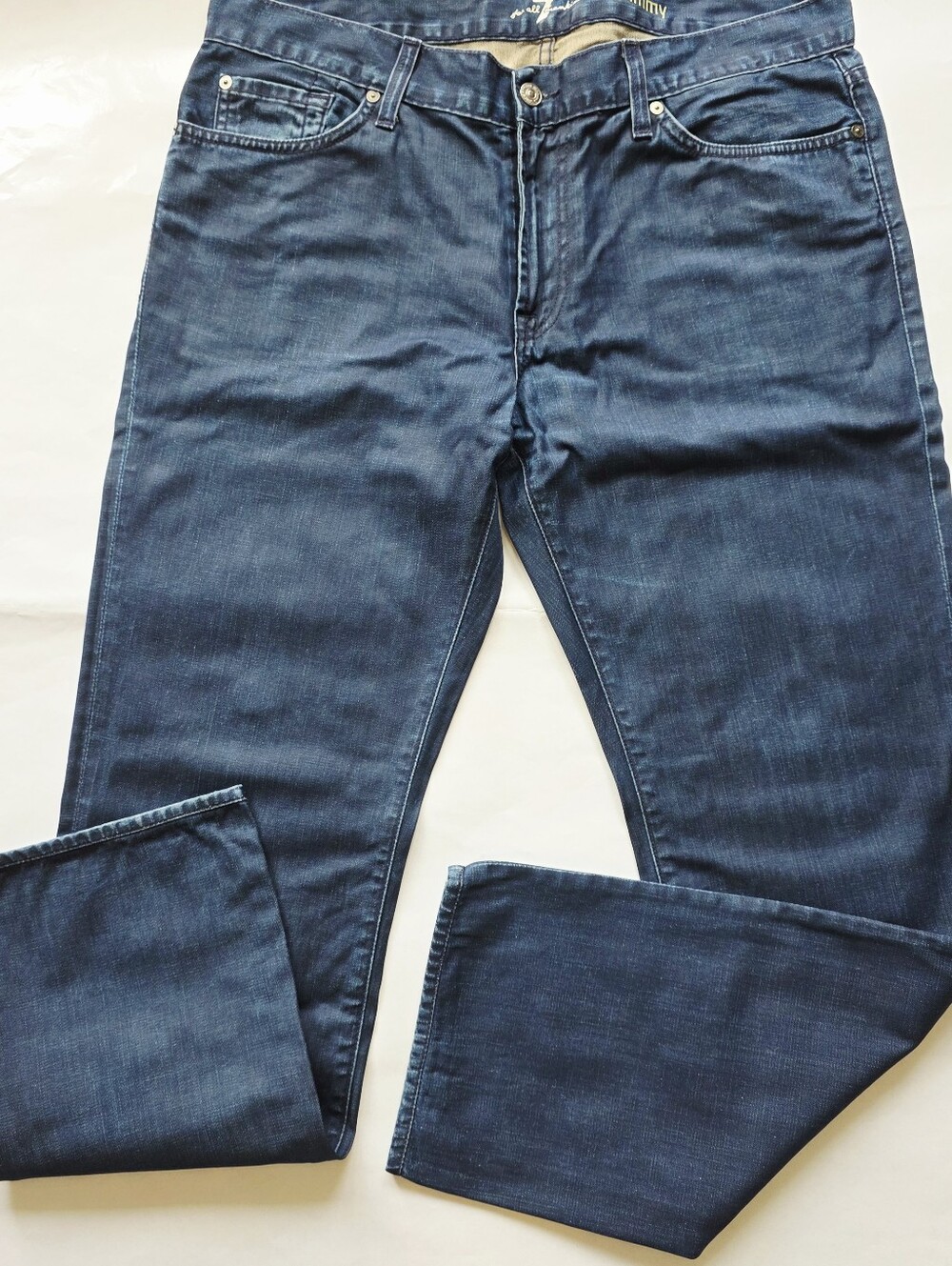 7 For All Mankind Slimmy Dark Wash Jeans Men Size 36 x 30